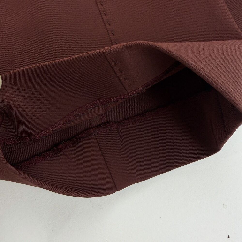 THE ROW Rust Brown Pants 14 Stretch Woven Tapered Leg Front Seam Modern Office - Picture 14 of 15